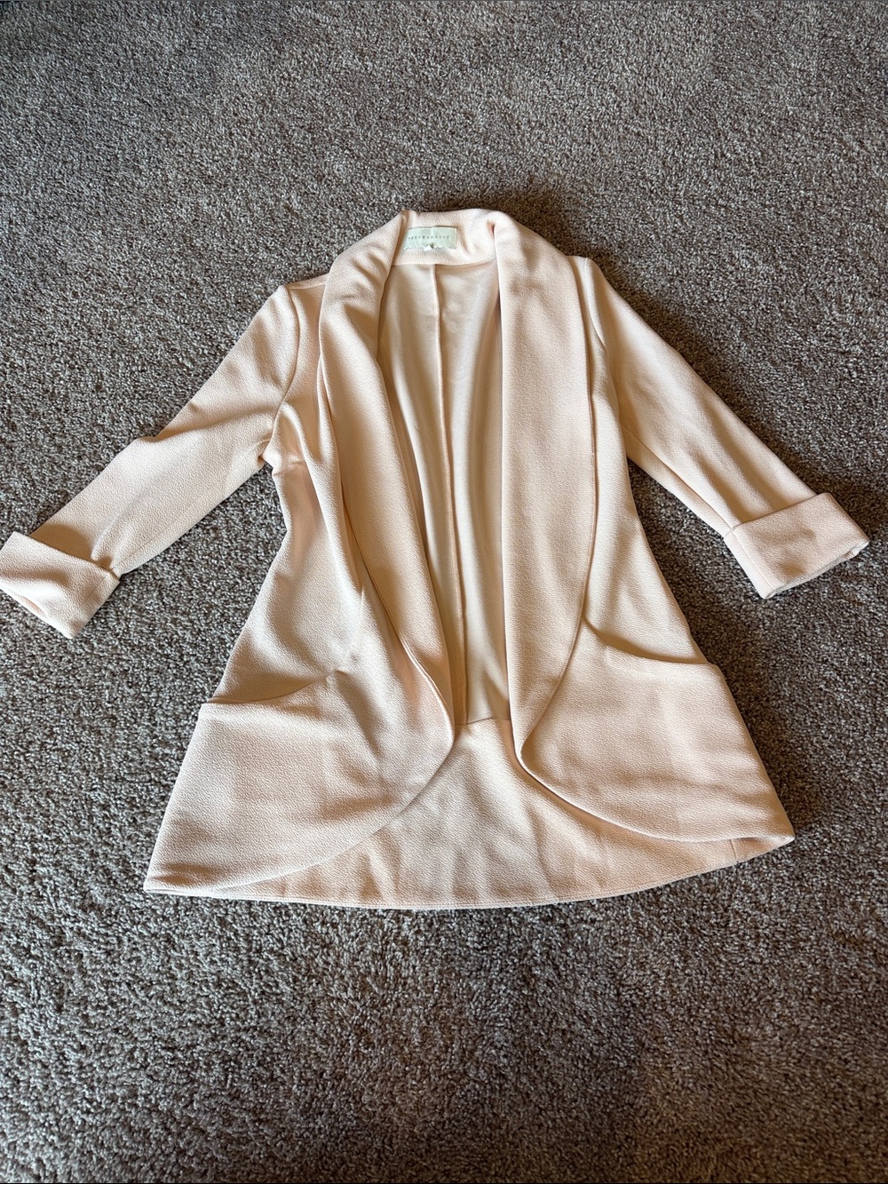 Light Blush Open-Front Women's Cardigan Sweater